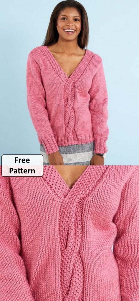 Women's Cable Knit Sweater Patterns Free Redheart