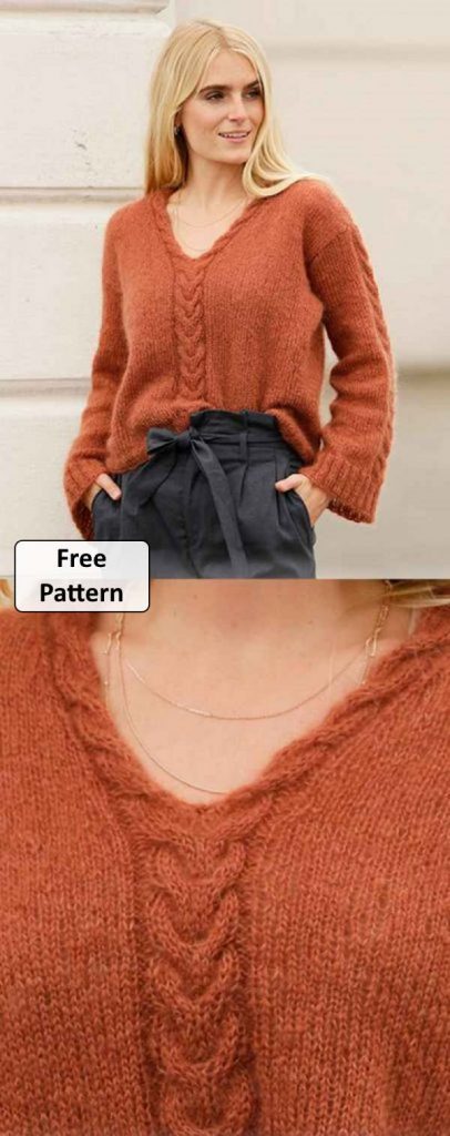 Women's Cable Knit Sweater Patterns Free v neck