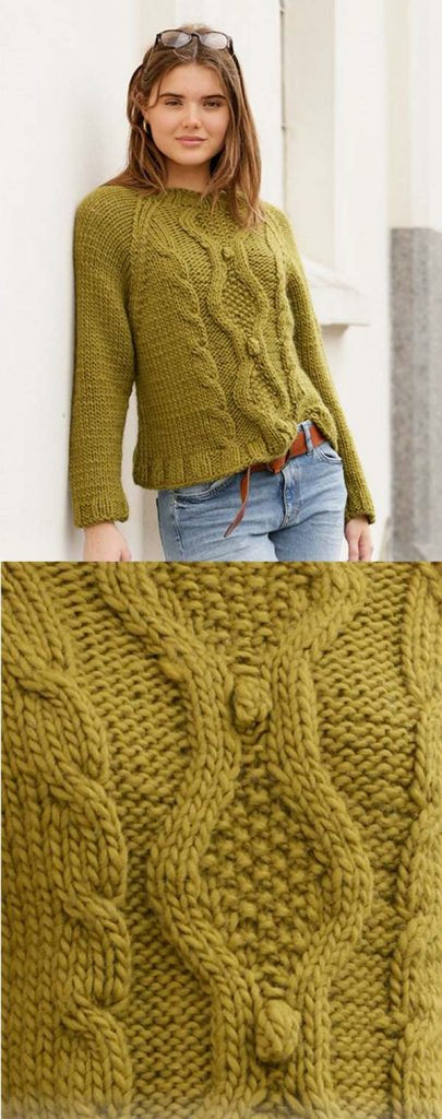 free ladies cable sweater knitting pattern