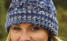 Free Knitting Pattern for a Cabled Hat with Variegated Yarn