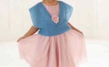 Free Knitting Pattern for a Deep V Top for Girls