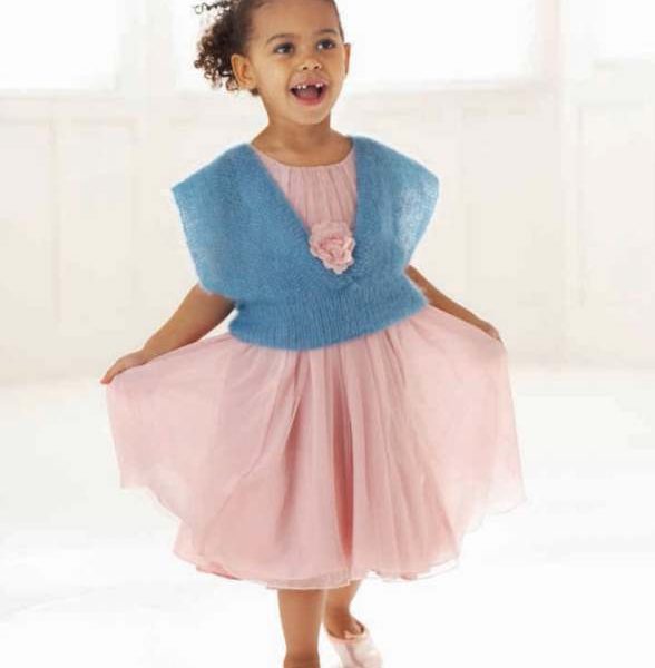 Free Knitting Pattern for a Deep V Top for Girls