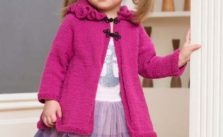 Free Knitting Pattern for a Girl’s Ruffle Hood Coat