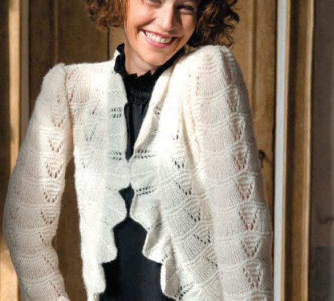 Free Knitting Pattern for a Ladies Fan Stitch Jacket