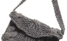 Free Knitting Pattern for a Ribbed Cable Purse