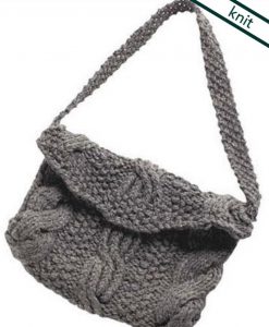 Free Knitting Pattern for a Ribbed Cable Purse