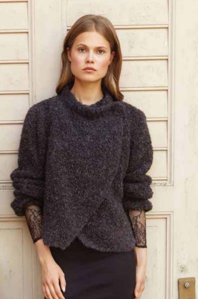 Free knitting pattern for a womens cross over jacket modern