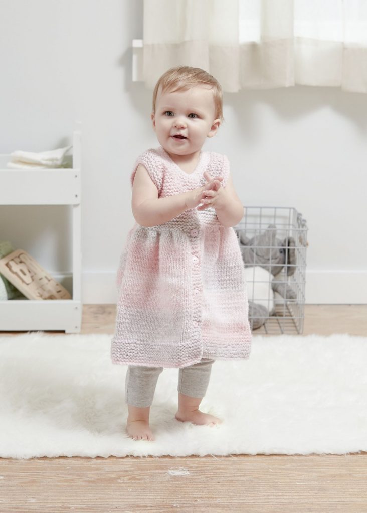 Free knitting pattern for an easy baby dress