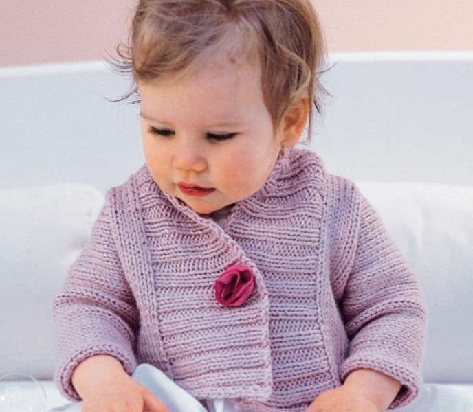 Free Knitting Pattern for a Ribbed Baby Jacket