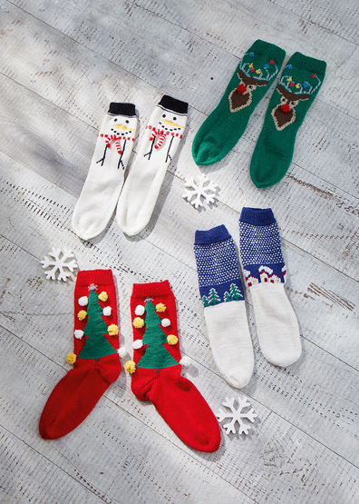 Free knitting pattern for Christmas Socks