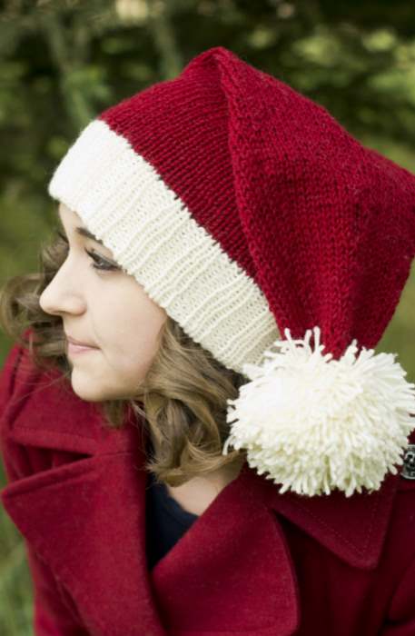 Free knitting pattern for a Santa hat