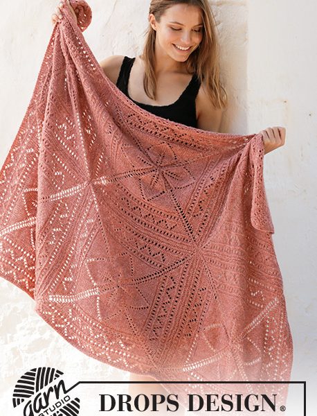 Free Knitting Pattern for a Lace Nordic Rose Afghan