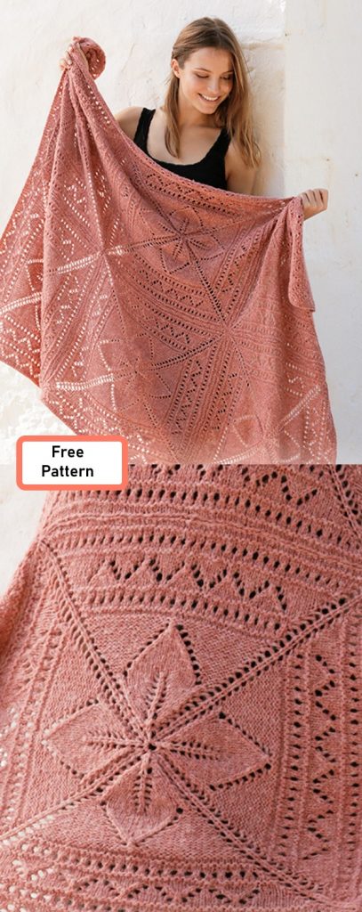 Free Knitting Pattern for a Lace Nordic Rose Afghan