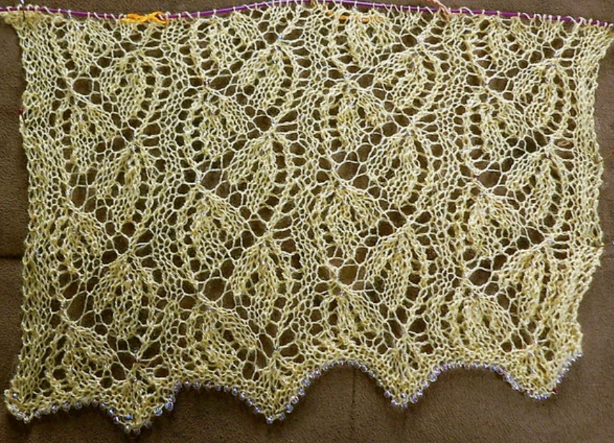 Free Scarf Knitting Patterns with Beads and Lace