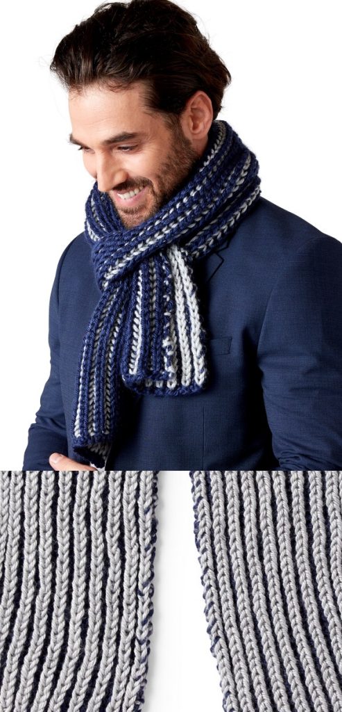 Free easy risherman rib scarf for men