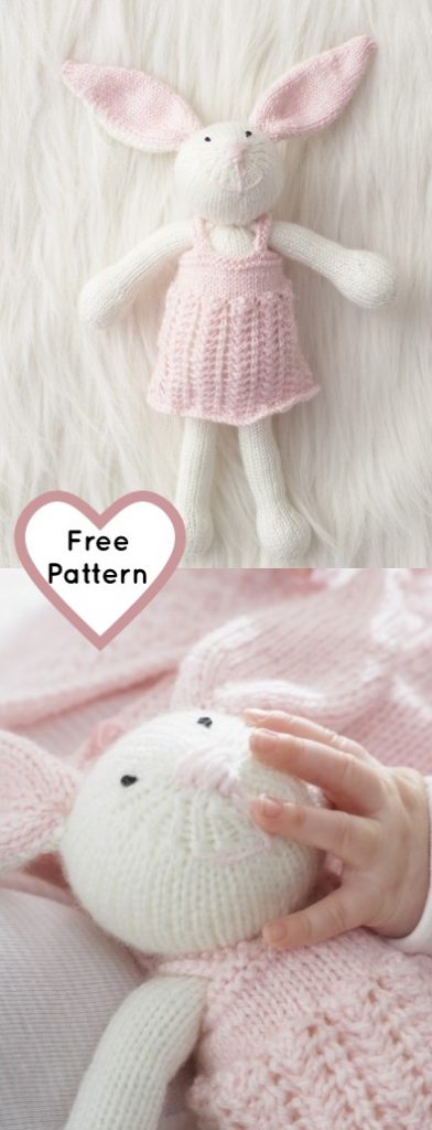 Free knitting pattern for a bunny rabbit, great free Easter knit pattern.