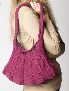Free Knitting Pattern for a Handbag with Braided Cables