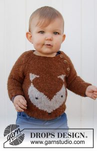 Free Kids Sweater Knitting Pattern for a Little Fox