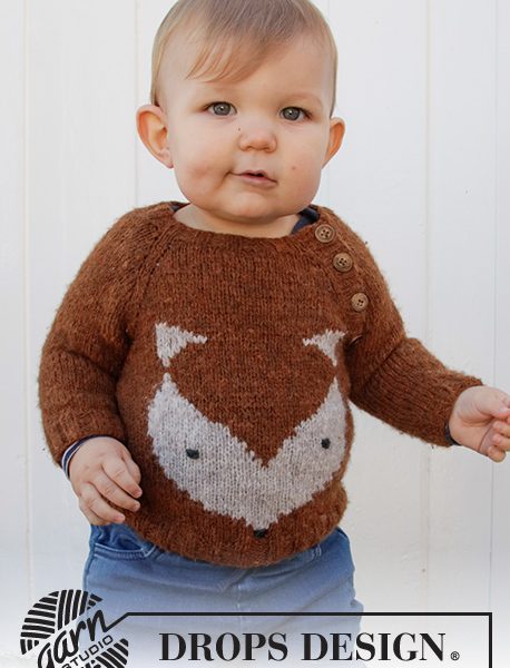 Free Kids Sweater Knitting Pattern for a Little Fox