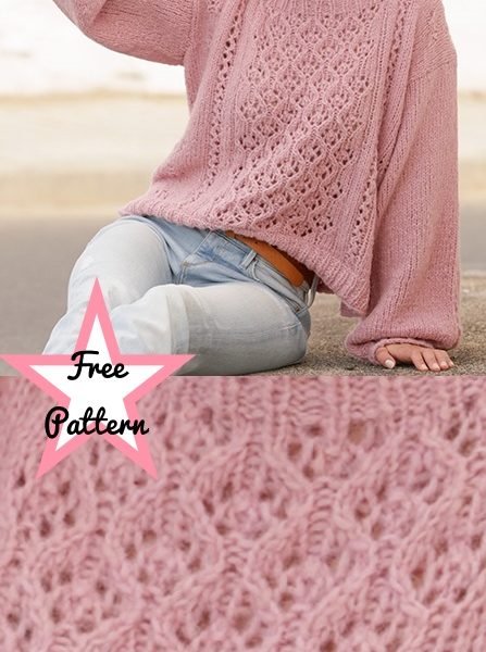Free knitting pattern for a balloon sleeves lace top