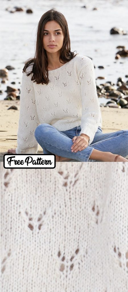 Free knitting pattern for a butterfly lace sweater