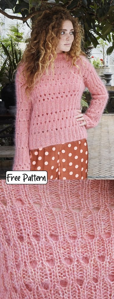 Free knitting pattern for a lace eyelet sweater