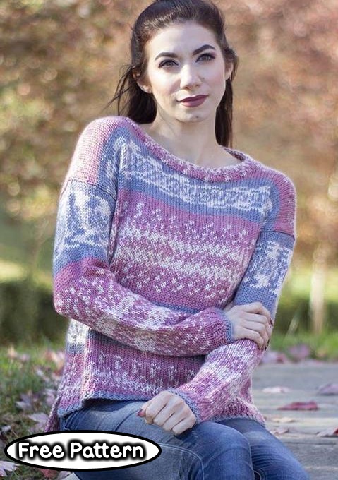 Free knitting pattern for a split hem sweater