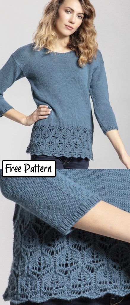 Free knitting pattern for a womens lace sweater