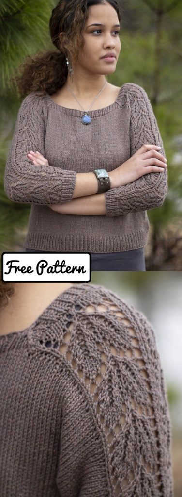 Free sweater knitting pattern with lace stitch