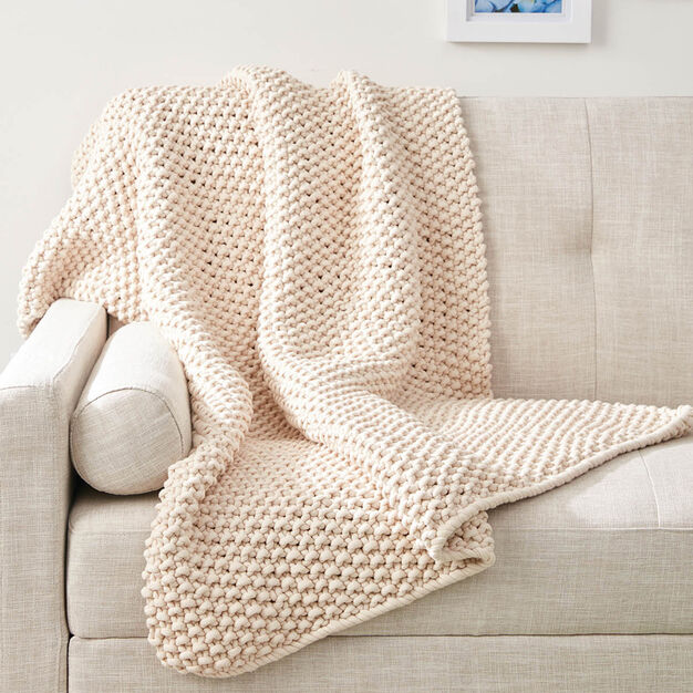 Beginner chunky blanket knitting pattern 2020