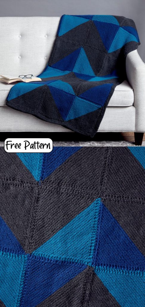 Easy Mitered square blanket knitting pattern