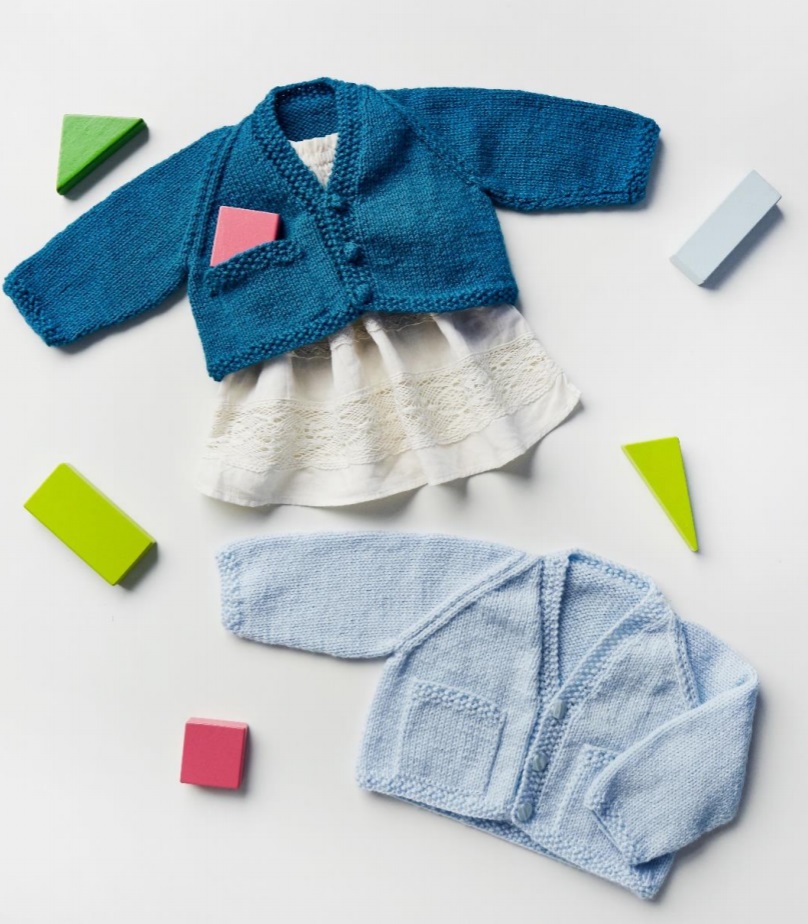 Free baby raglan cardigan knitting pattern with pockets