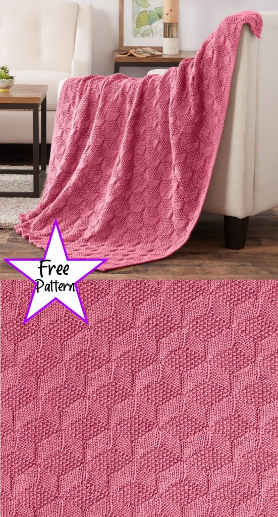 Free knitting pattern for a 3d blanket