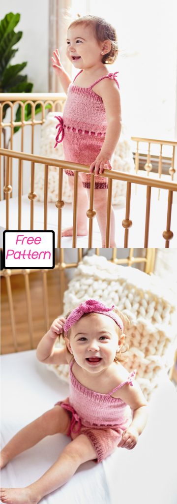 Free knitting pattern for a summer baby onesie