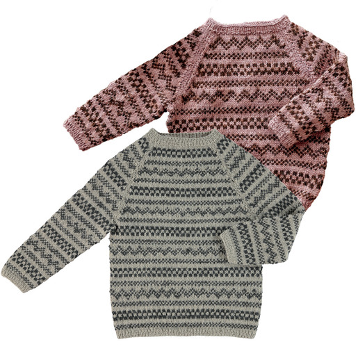 Free knitting pattern for an infants fair isle sweater