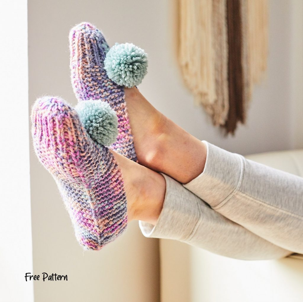 Free knitting pattern for easy slippers