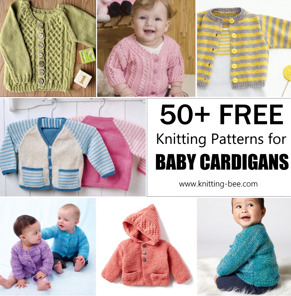 50+ free baby cardigan knitting patterns
