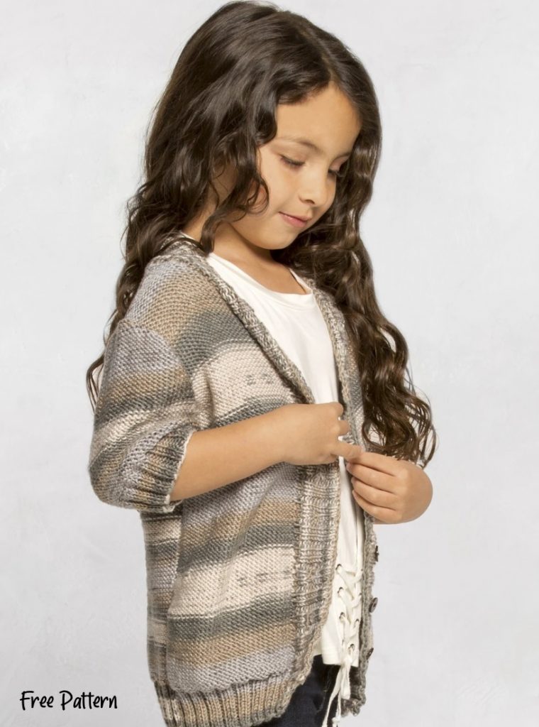 Free knitting pattern for a girls cardigan