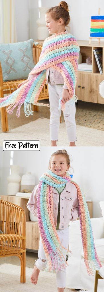 Free knitting pattern for a girls scarf