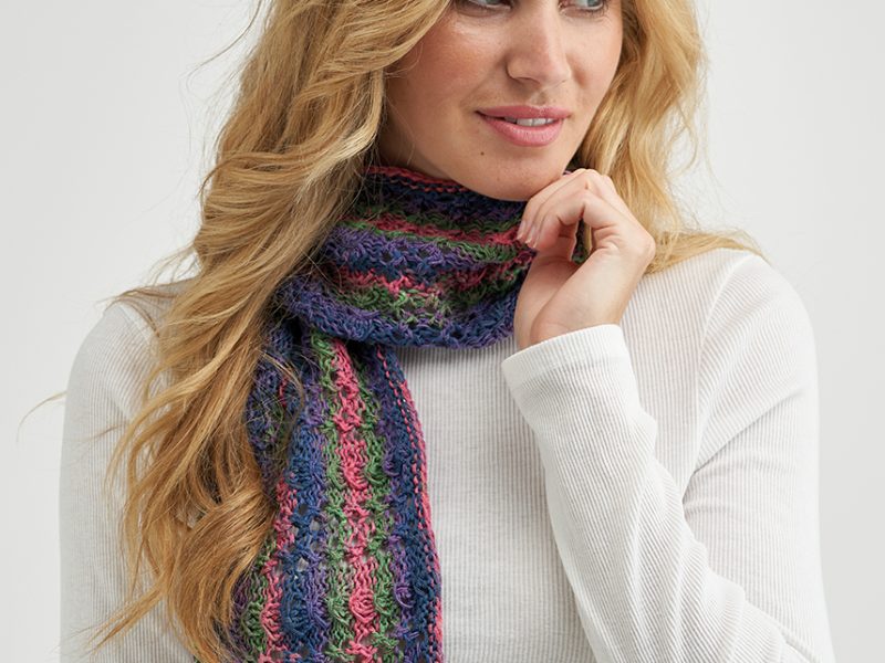 Free Knit Pattern for a Fantasy Stitch Shawl Scarf