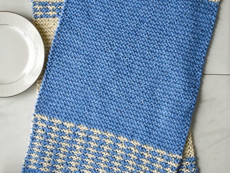 Free Knitting Pattern for Mosaic Dish Towels