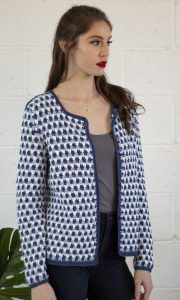 Free Knitting Pattern for a Blue Star Cardigan