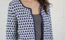 Free Knitting Pattern for a Blue Star Cardigan