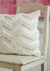 Free Knitting Pattern for a Chevron Bubble Stitch Pillow