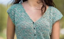 Free Knitting Pattern for a Ladies Short Sleeve Cardi