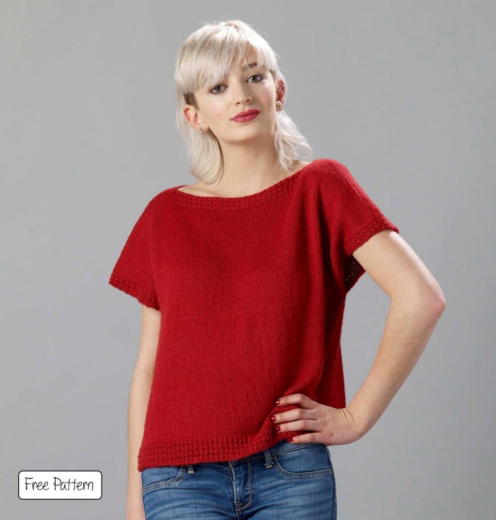 Free knitting pattern for a boxy top