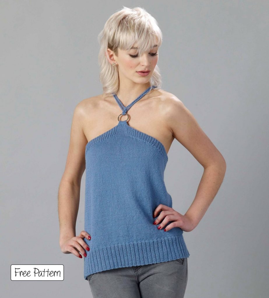 Free knitting pattern for a halter top