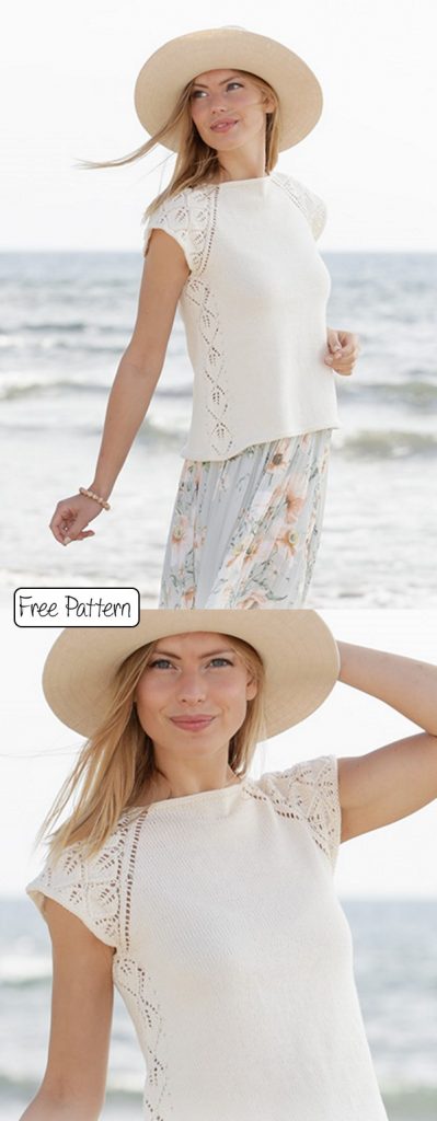 Free knitting pattern for a lace tee