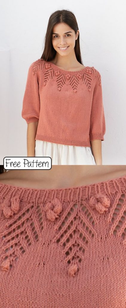 Free knitting pattern for a summer lace sweater