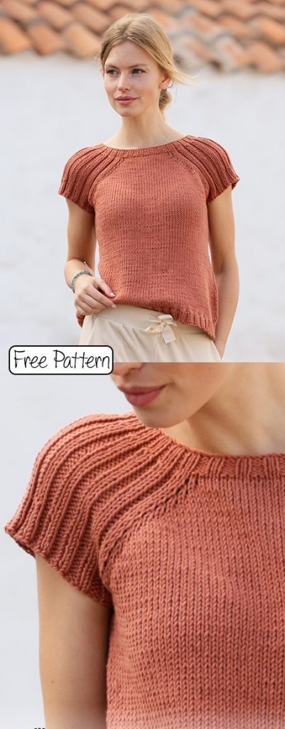 Free knitting pattern for a summer tee